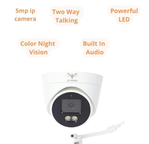 JK Vision 5MP CCTV IP Camera Full Set, 2 Bullet, 2 Dome 4 Channel NVR with in-Built POE, 1TB Hard Disk, Cat6 Cable 100 Meter, 8 RJ45 Connector - Image 3