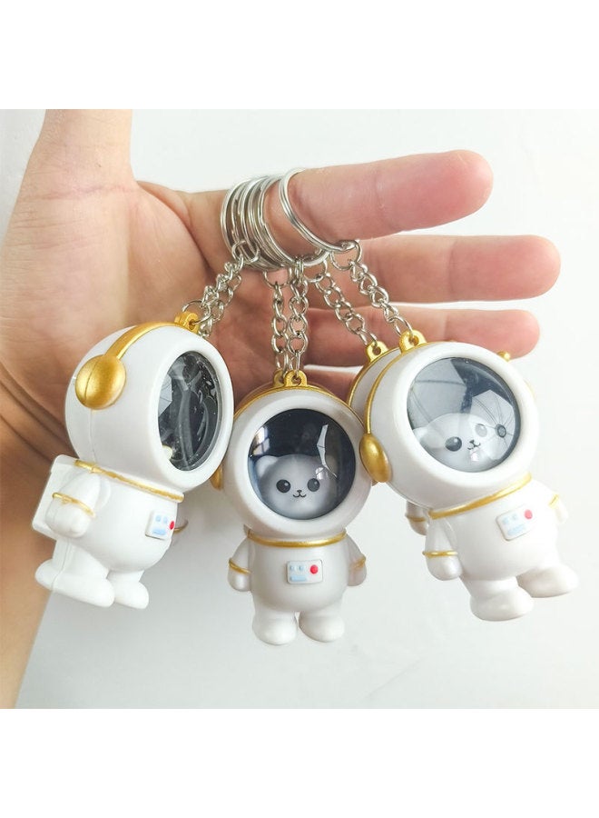 Luminous Backpack Keychain Trendy Lighted Luminous Starry Sky Astronaut Glossy Doll Car Keychain Small Gift 