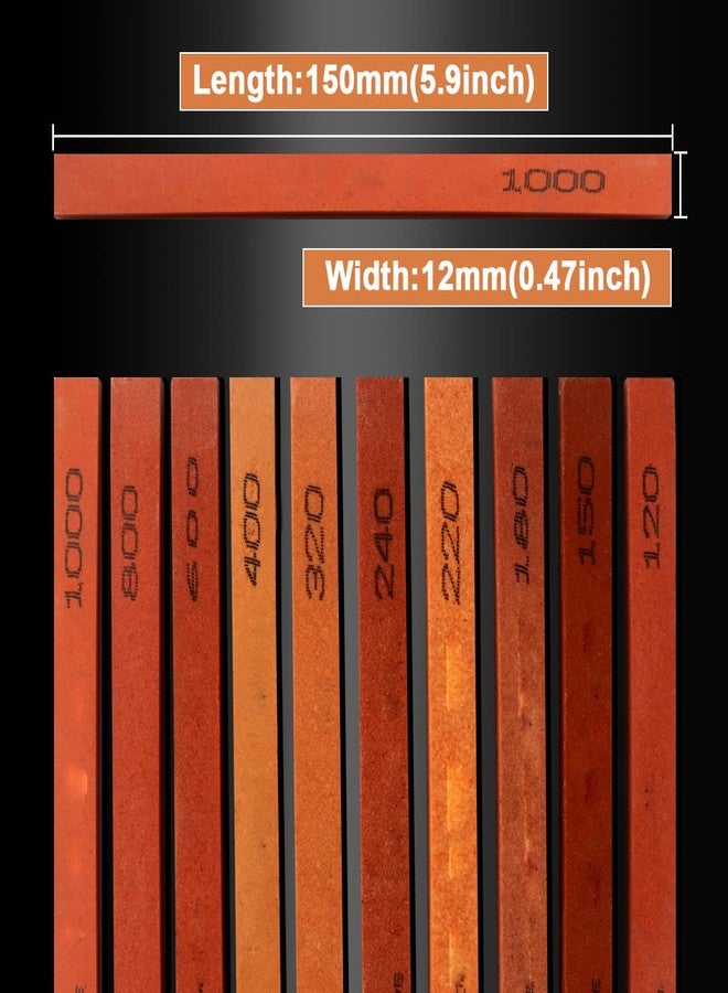 CBRIGHT 10pcs Sharpening Stone Set-10 Grit Assorted Sizes Whetstone Sharpener Polishing Honing Stone Kit 120#,150#,180#,220#,240#,320#,400#,600#,800#,1000#(5.9x0.47x0.24Inch) - Image 2
