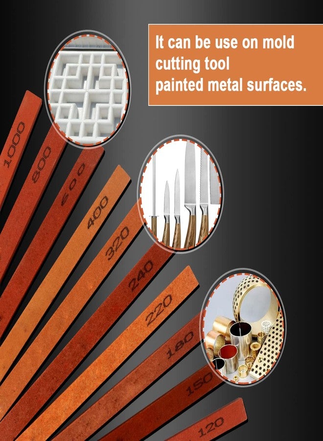 CBRIGHT 10pcs Sharpening Stone Set-10 Grit Assorted Sizes Whetstone Sharpener Polishing Honing Stone Kit 120#,150#,180#,220#,240#,320#,400#,600#,800#,1000#(5.9x0.47x0.24Inch) - Image 3