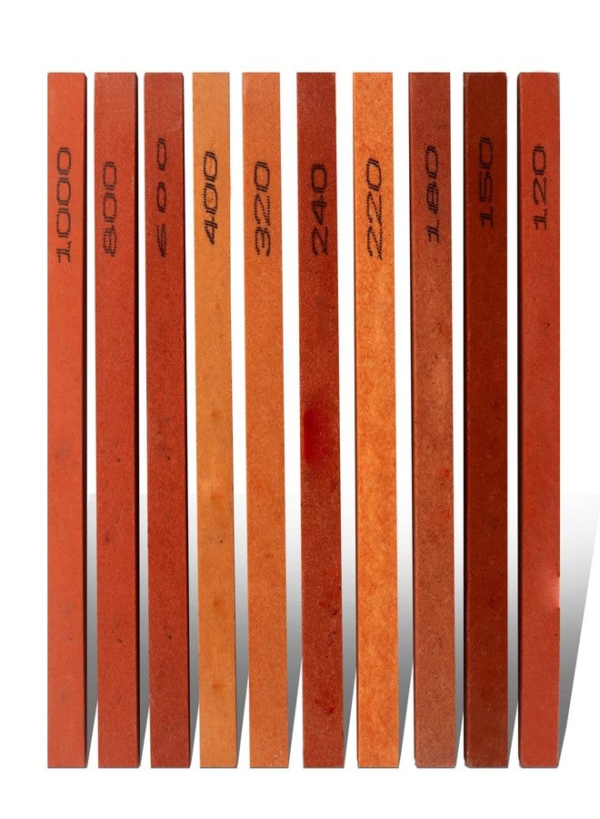 CBRIGHT 10pcs Sharpening Stone Set-10 Grit Assorted Sizes Whetstone Sharpener Polishing Honing Stone Kit 120#,150#,180#,220#,240#,320#,400#,600#,800#,1000#(5.9x0.47x0.24Inch) - Image 1