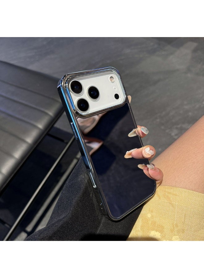 HaDoii Mirror Chrome Plated Case with Large Hole Design for iPhone 17 Pro Max, Silver Mirror Finish Shockproof Cover - Image 1