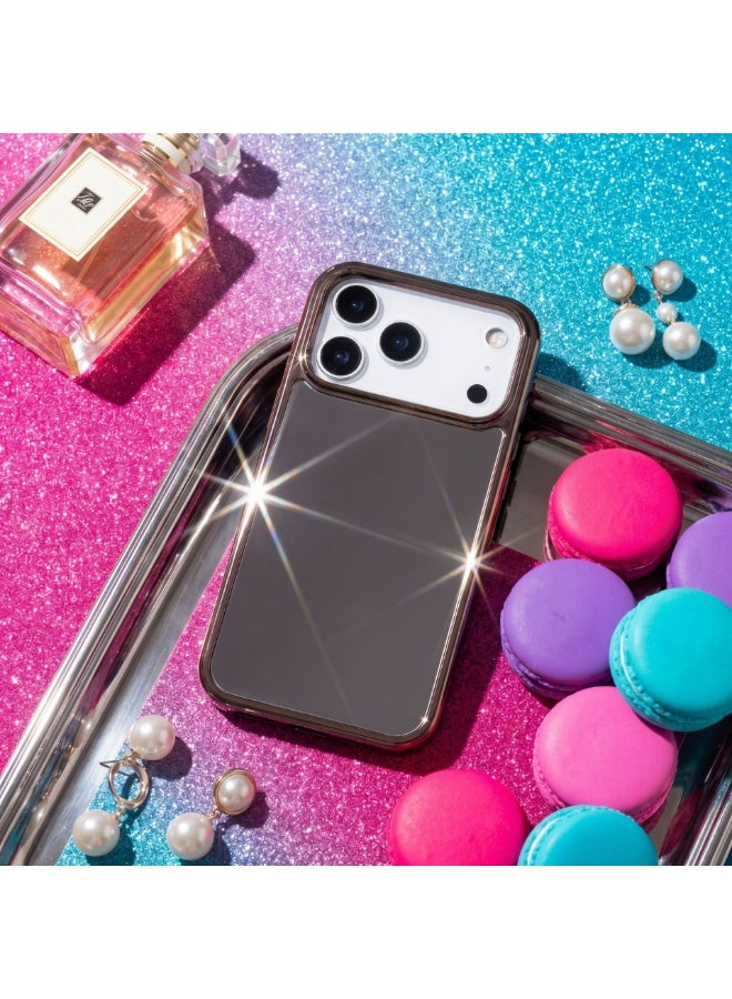 HaDoii Mirror Chrome Plated Case with Large Hole Design for iPhone 17 Pro Max, Silver Mirror Finish Shockproof Cover - Image 5