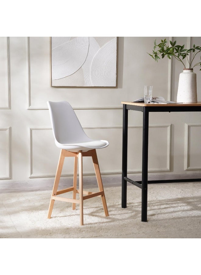 Pan Home Zektex Bar Chair - White And Natural  - Image 3