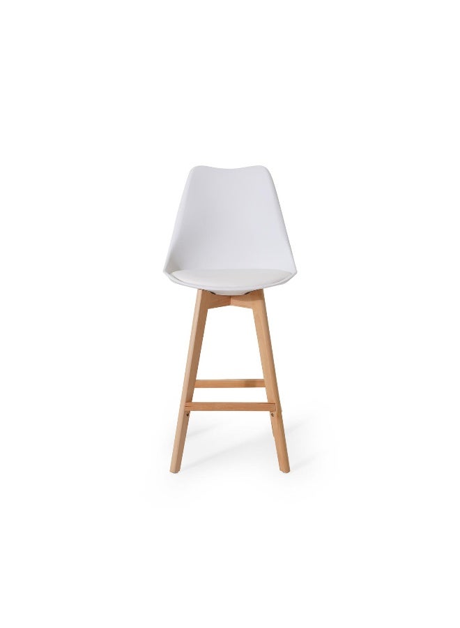 Pan Home Zektex Bar Chair - White And Natural  - Image 2