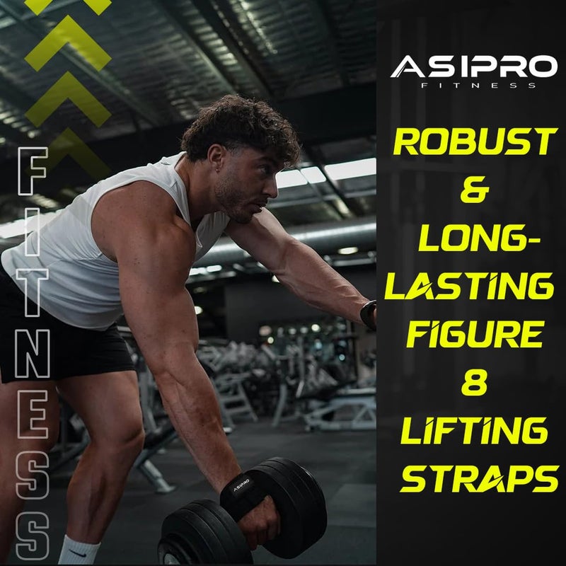 ASIPRO Figure 8 Lifting Straps Gym Padded for Men & Women Gym Deadlift Strap for Weightlifting, Strongman, & Cross Training Heavy Duty Lifting Strap Figure 8 Straps - Image 5