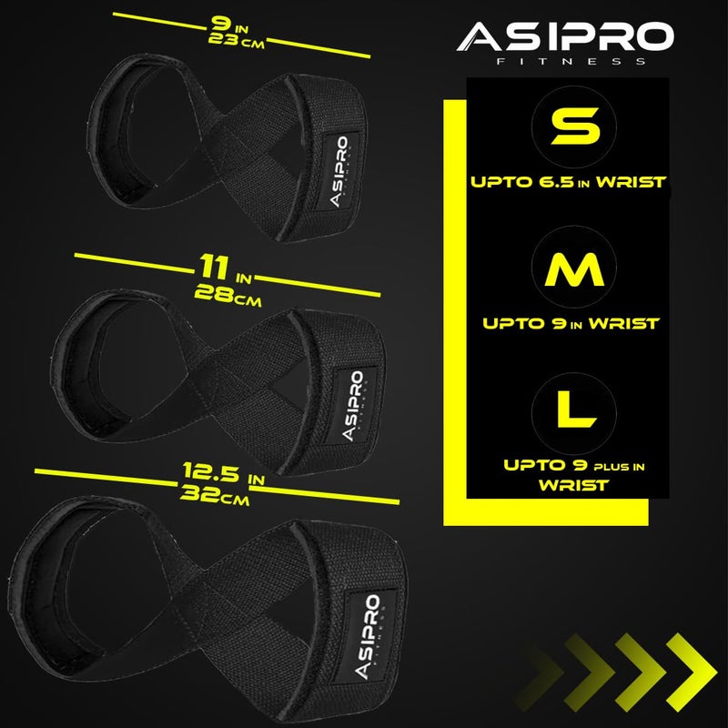 ASIPRO Figure 8 Lifting Straps Gym Padded for Men & Women Gym Deadlift Strap for Weightlifting, Strongman, & Cross Training Heavy Duty Lifting Strap Figure 8 Straps - Image 2