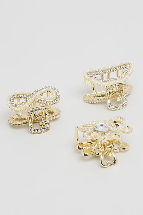 أر أند بي 3 Piece Embellished Claw Clips