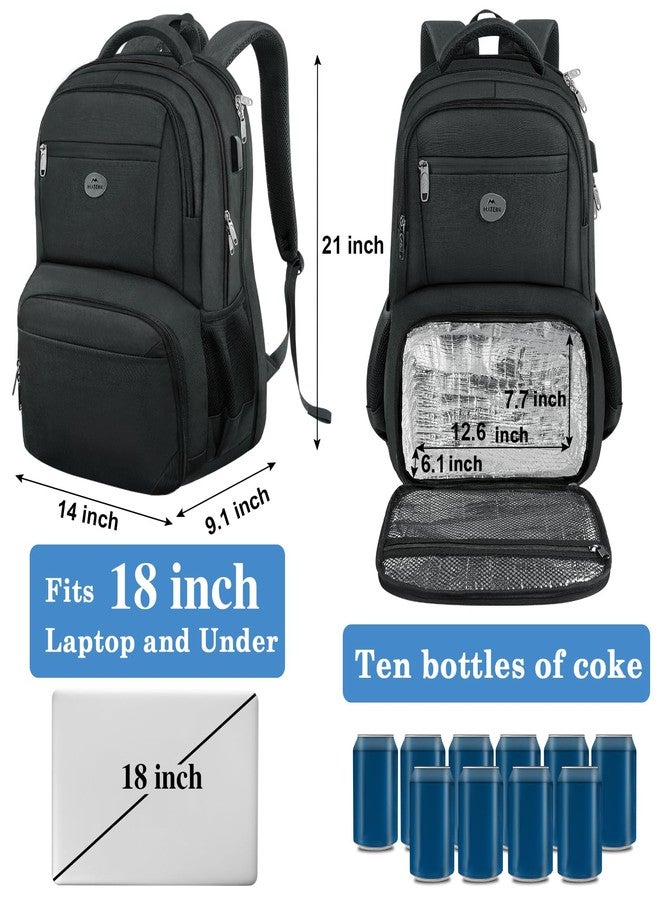 MATEIN 18 Inch Backpack for Men, Extra Large Work Backpack with Lunch Compartment, Water Resistant Insulated Cooler Computer Bag with USB Charging Port, Sturdy Padded Carry On Laptop Daypack for Picnic - Image 4