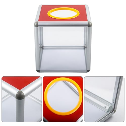 Klmnop Acrylic Lottery & Donation Ballot Box, 20cm Clear Raffle Ball Game Box, Cubic Container for Fundraising, Raffles, Suggestions and Voting(3.9" Opening) - Image 3