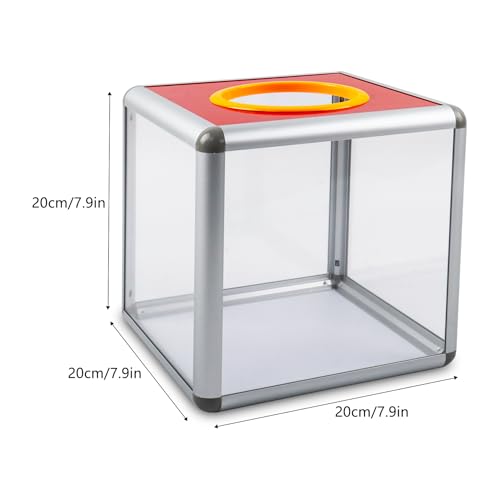 Klmnop Acrylic Lottery & Donation Ballot Box, 20cm Clear Raffle Ball Game Box, Cubic Container for Fundraising, Raffles, Suggestions and Voting(3.9" Opening) - Image 2