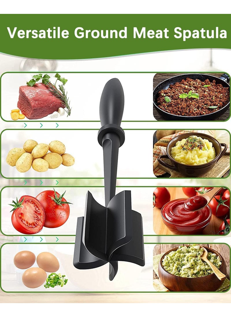 Trifecta Trifecta Upgrade Meat Chopper Heat Resistant Meat Masher for Hamburger Meat Ground Beef Smasher Nylon Hamburger Utensil Ground Meat Chopper Non Stick Mix Chopper Mix and Chop Potato Masher Tool  - Image 3