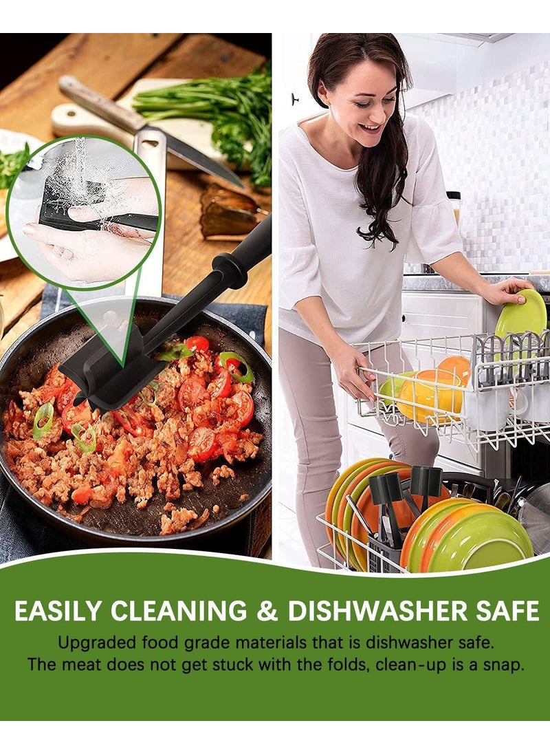 Trifecta Trifecta Upgrade Meat Chopper Heat Resistant Meat Masher for Hamburger Meat Ground Beef Smasher Nylon Hamburger Utensil Ground Meat Chopper Non Stick Mix Chopper Mix and Chop Potato Masher Tool  - Image 4