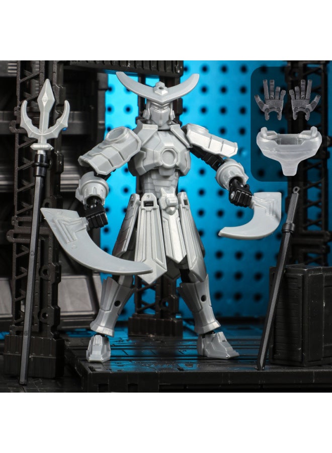 Mo Mecha Lucky Doll 13 Joints Movable 3D Printed Doll Toy 3Rd Generation Dummy Doll Solution-Color:Silver Ink Mecha  - Image 1