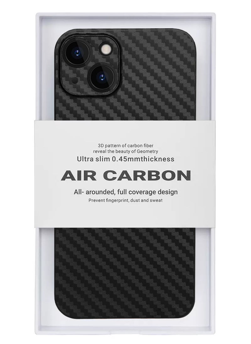 ELLAGECASE Case for iPhone 15, Black Carbon, Solid Camera Protection, Ultra-thin and Lightweight, Plastic-coated Carbon, Compatible with Magsafe and Wireless Charging  - Image 3