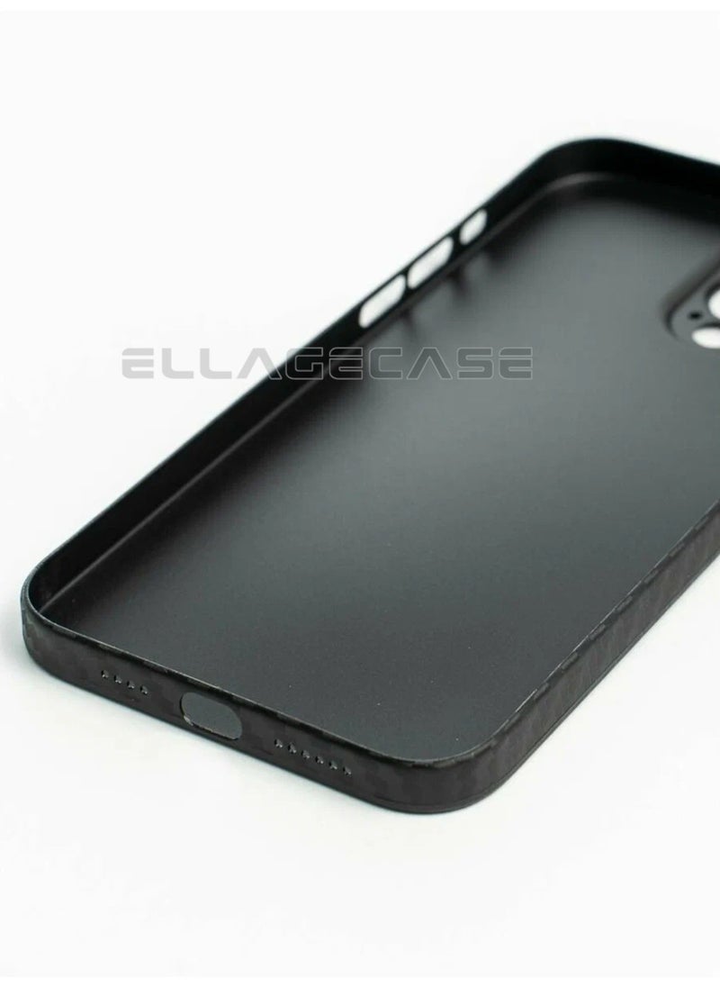 ELLAGECASE Case for iPhone 15, Black Carbon, Solid Camera Protection, Ultra-thin and Lightweight, Plastic-coated Carbon, Compatible with Magsafe and Wireless Charging  - Image 4