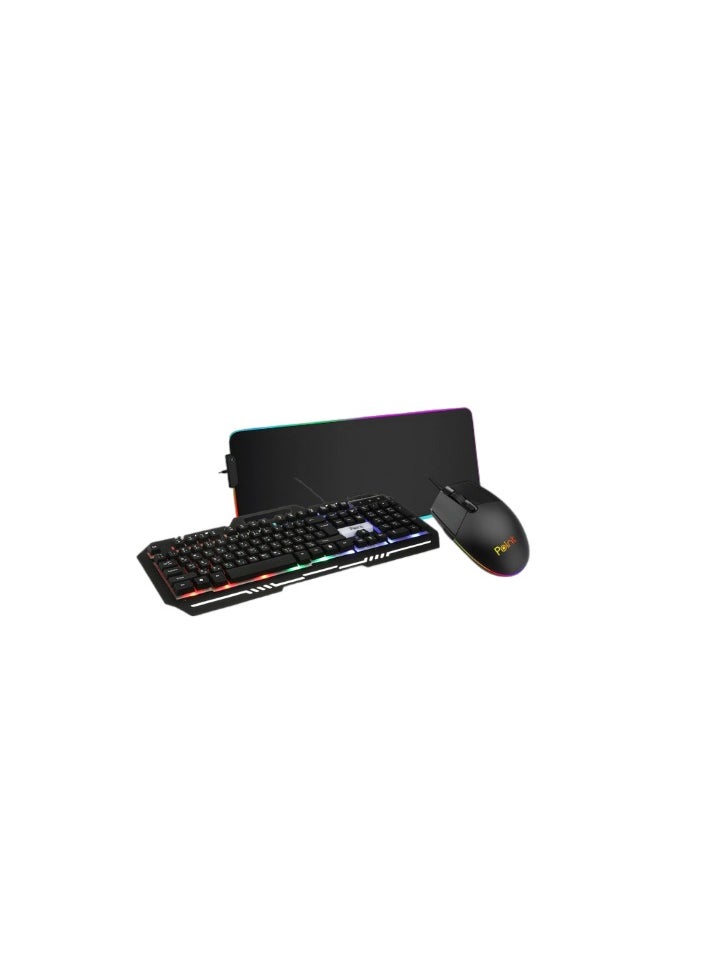 ماوس ولوحة مفاتيح للألعاب من بوينت كومبو RGB مع لوحة ماوس باللون الأسود