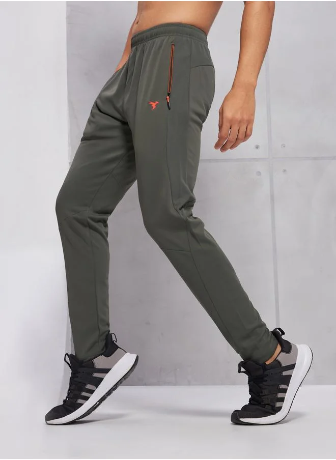 تكنوسبورت Technosport Mid Rise Solid Slim Fit Trackpants