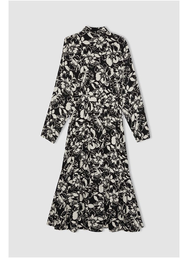 DeFacto - Woman Shirt Neck Long Sleeve Woven Dress - Image 1