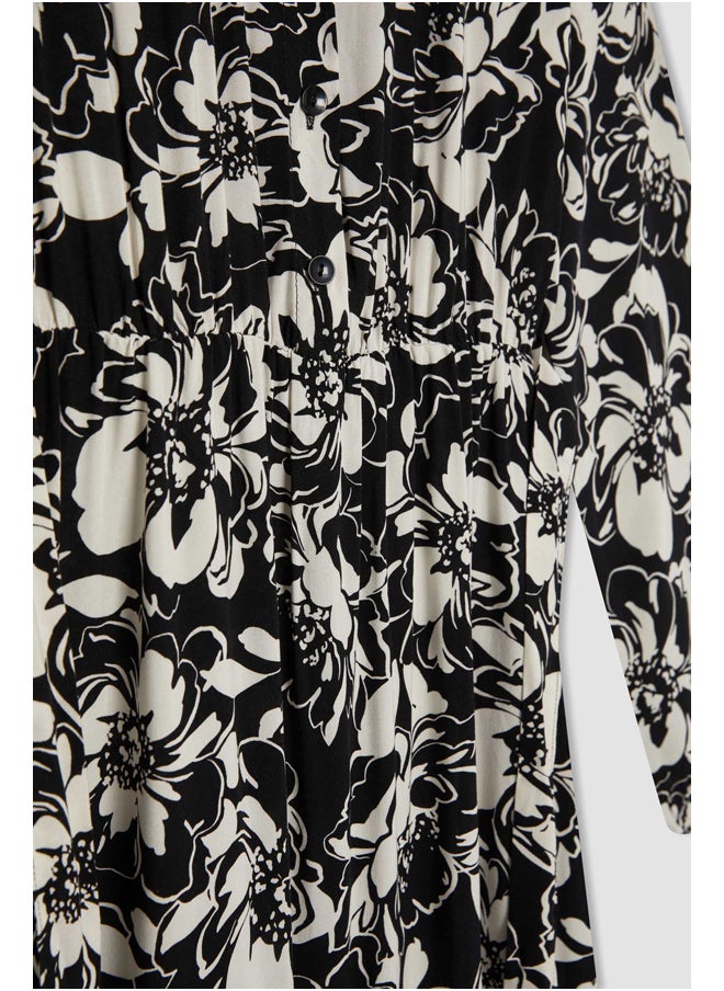 DeFacto - Woman Shirt Neck Long Sleeve Woven Dress - Image 1