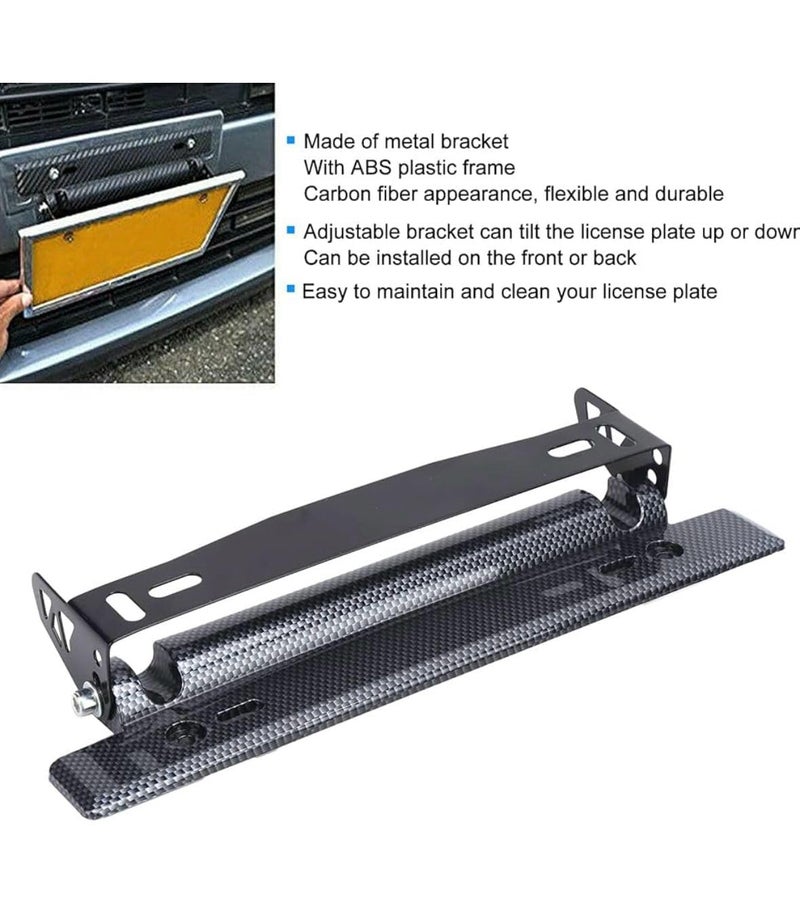 AUTO MT حامل إطار لوحة ترخيص من ألياف الكربون بتصميم رياضي قابل للتعديل بزاوية - قطعة واحدة - Image 2