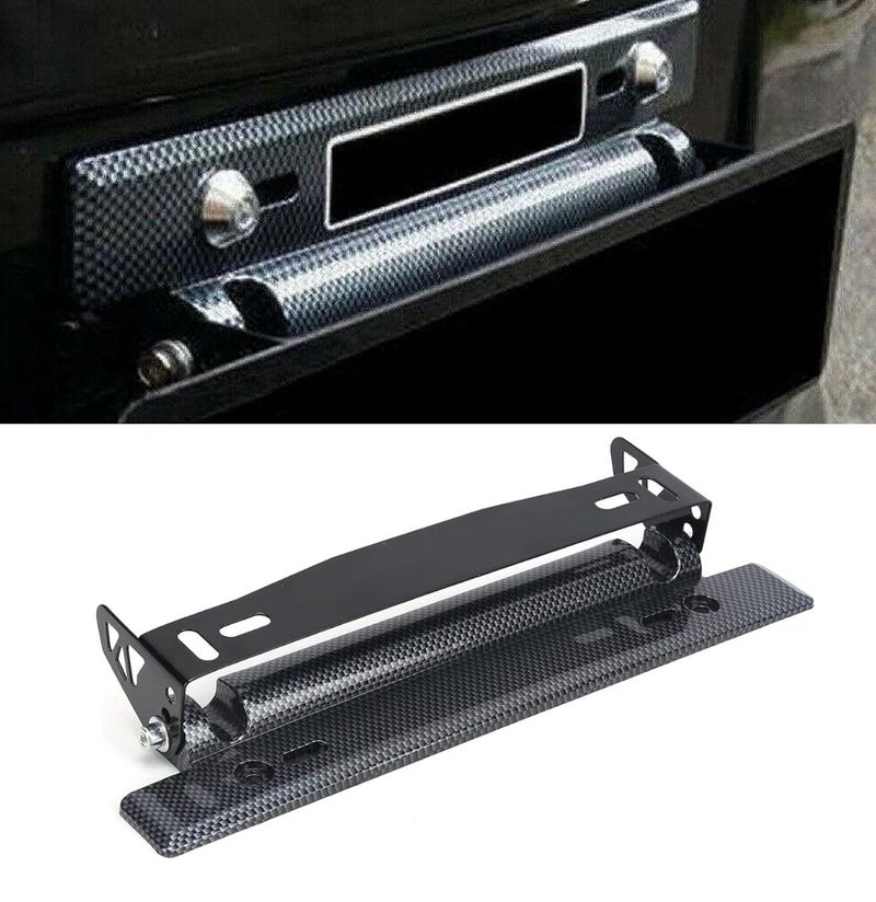 AUTO MT حامل إطار لوحة ترخيص من ألياف الكربون بتصميم رياضي قابل للتعديل بزاوية - قطعة واحدة - Image 1