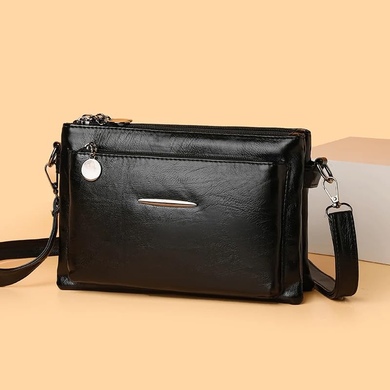 ketmart Women small shoulder bag PU leather material | With Shoulder Adjustable Strap And zipper pocket multi use bag(Color_Black) - Image 3