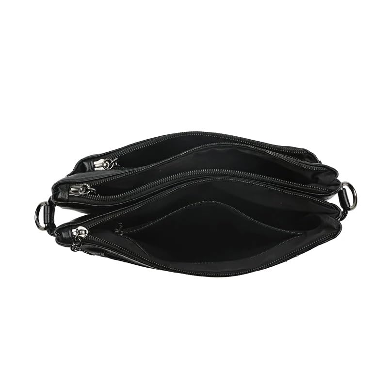 ketmart Women small shoulder bag PU leather material | With Shoulder Adjustable Strap And zipper pocket multi use bag(Color_Black) - Image 5