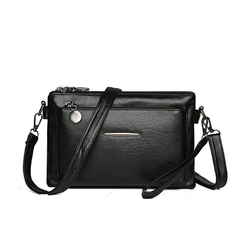 ketmart Women small shoulder bag PU leather material | With Shoulder Adjustable Strap And zipper pocket multi use bag(Color_Black) - Image 1
