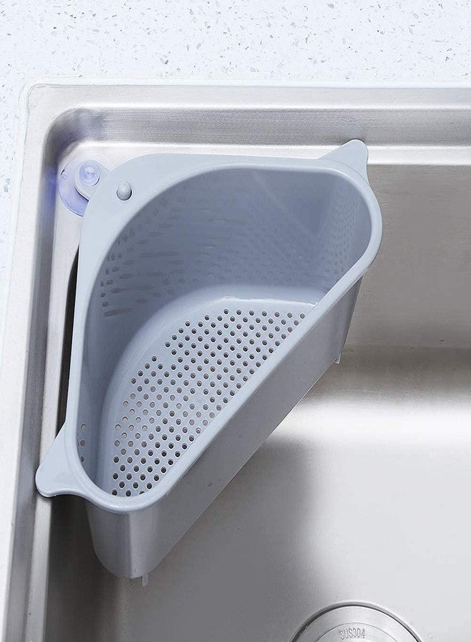 AMDROZ Sink Strainer Rack Kitchen Triangle Sink Strainer Drain Vegetable Drainer Sponge Rack Pack of 2 - Image 2
