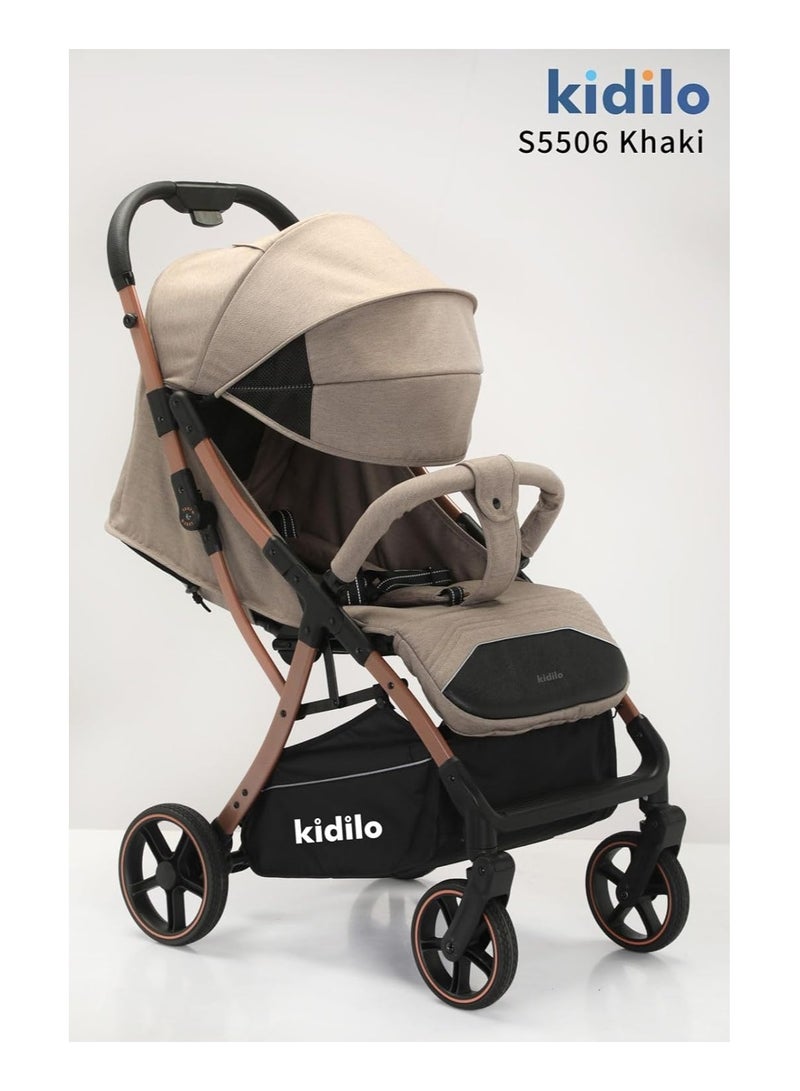 Kidilo Compact Stroller Lightweight Adjustable Canopy 4 Wheels - Image 2