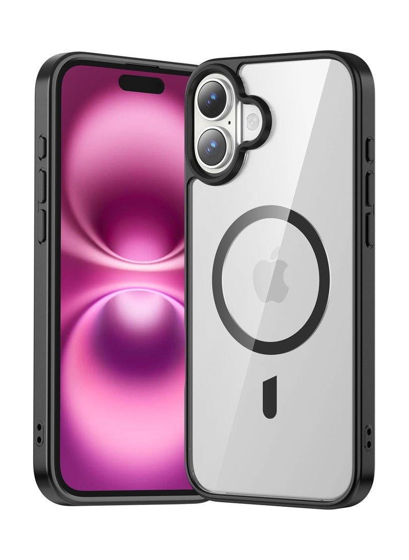 Denx - Magnetic Case for iPhone 16 Case, Compatible with MagSafe, Plating Luxury Cover, Clear Soft TPU Shockproof Protective Phone Case, (Black) - Image 1