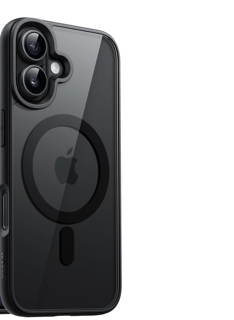 Denx Clear Magnetic Case for iPhone 16 [Shockproof & Slim] Clear Hard Back Cover with high-Grade Protection | Black 