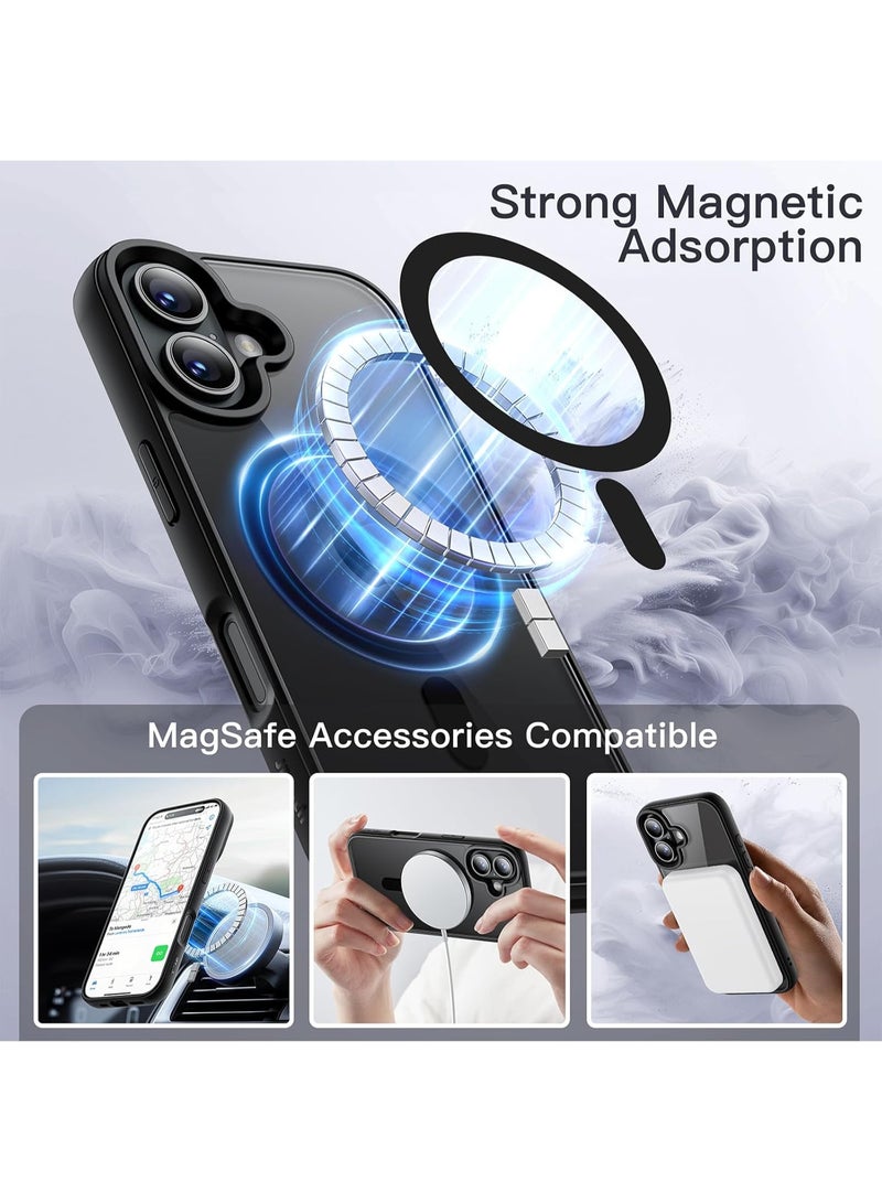 Denx Clear Magnetic Case for iPhone 16 [Shockproof & Slim] Clear Hard Back Cover with high-Grade Protection | Black - Image 4