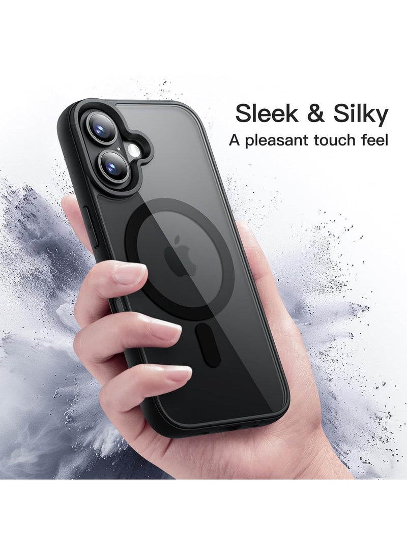 Denx Clear Magnetic Case for iPhone 16 [Shockproof & Slim] Clear Hard Back Cover with high-Grade Protection | Black - Image 3