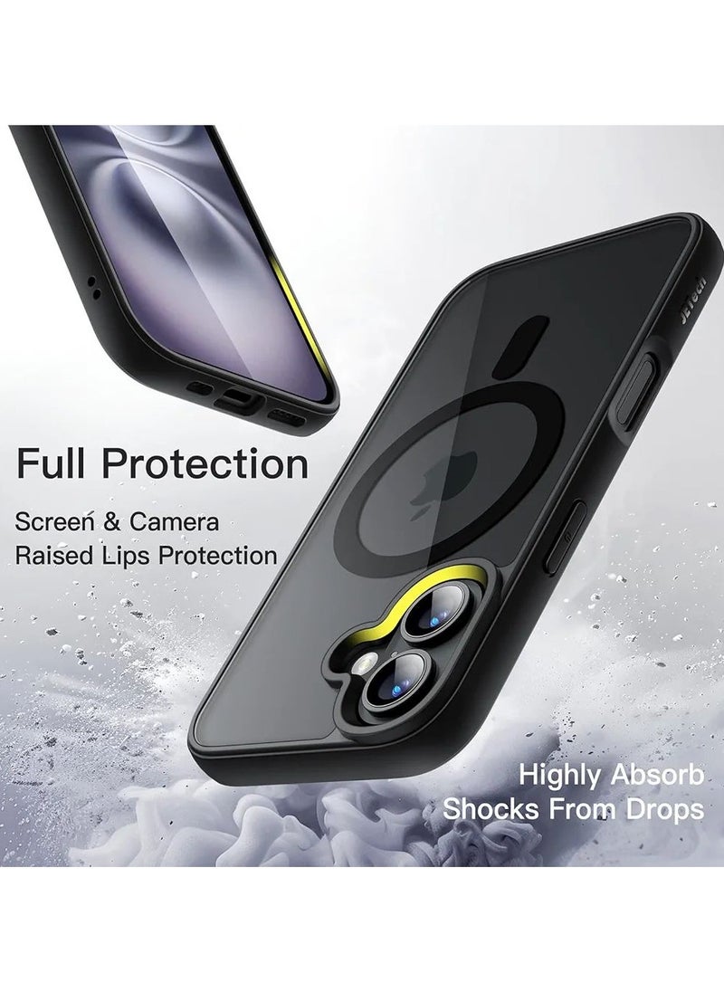 Denx - Magnetic Case for iPhone 16 Case, Compatible with MagSafe, Plating Luxury Cover, Clear Soft TPU Shockproof Protective Phone Case, (Black) - Image 1