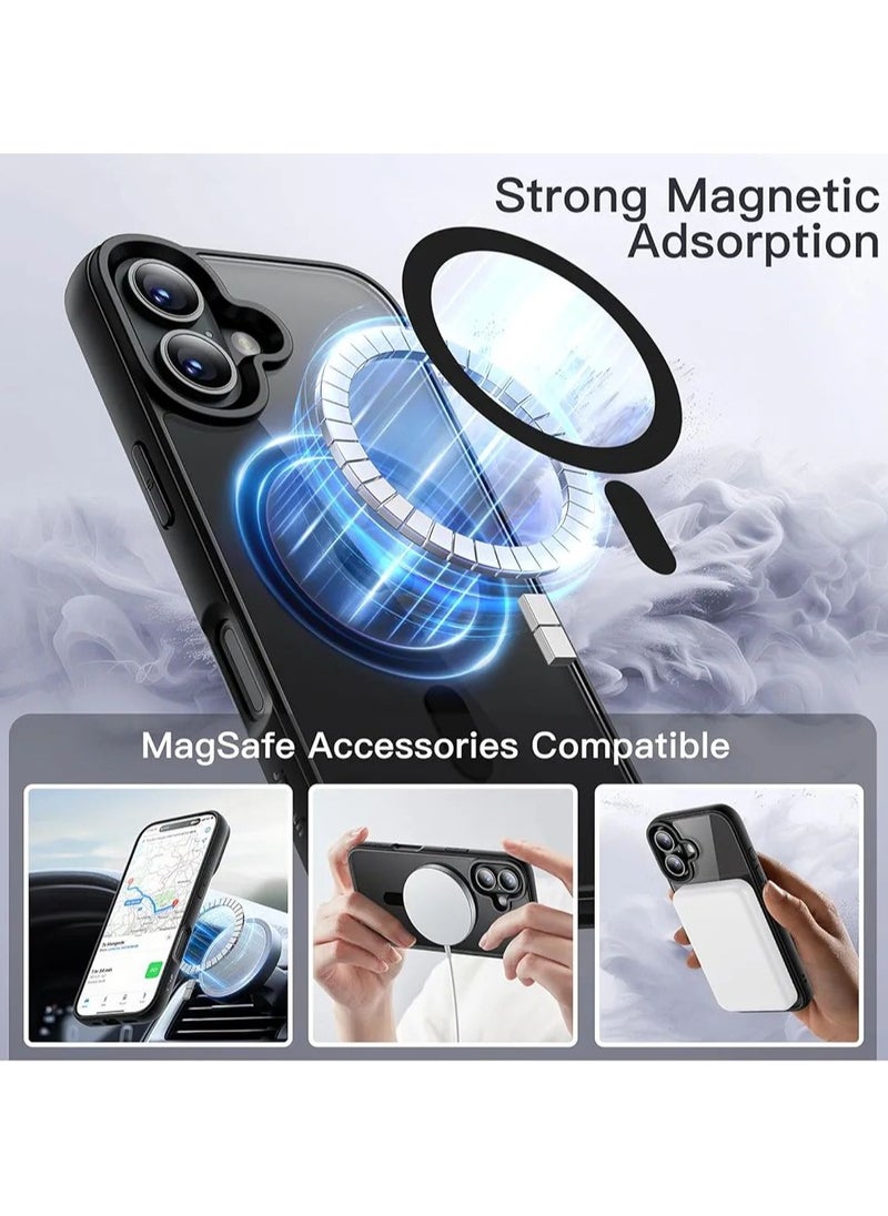 Denx - Magnetic Case for iPhone 16 Case, Compatible with MagSafe, Plating Luxury Cover, Clear Soft TPU Shockproof Protective Phone Case, (Black) - Image 1