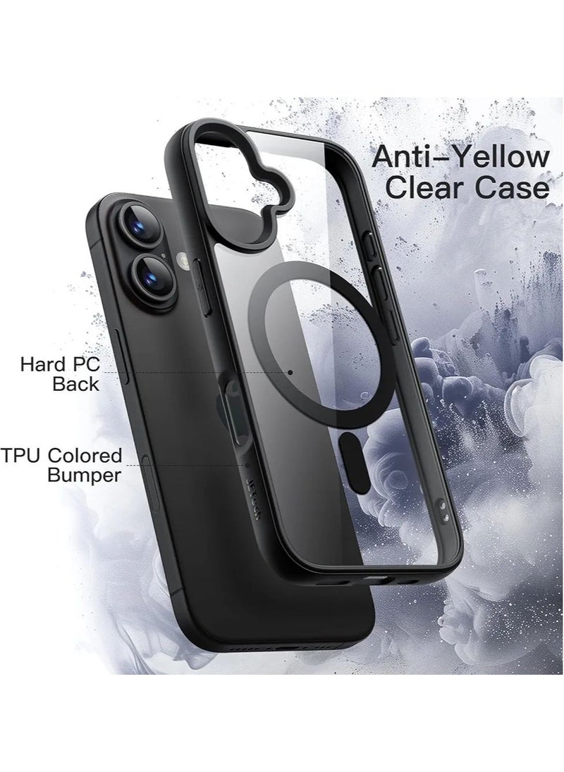 Denx - Magnetic Case for iPhone 16 Case, Compatible with MagSafe, Plating Luxury Cover, Clear Soft TPU Shockproof Protective Phone Case, (Black) - Image 1