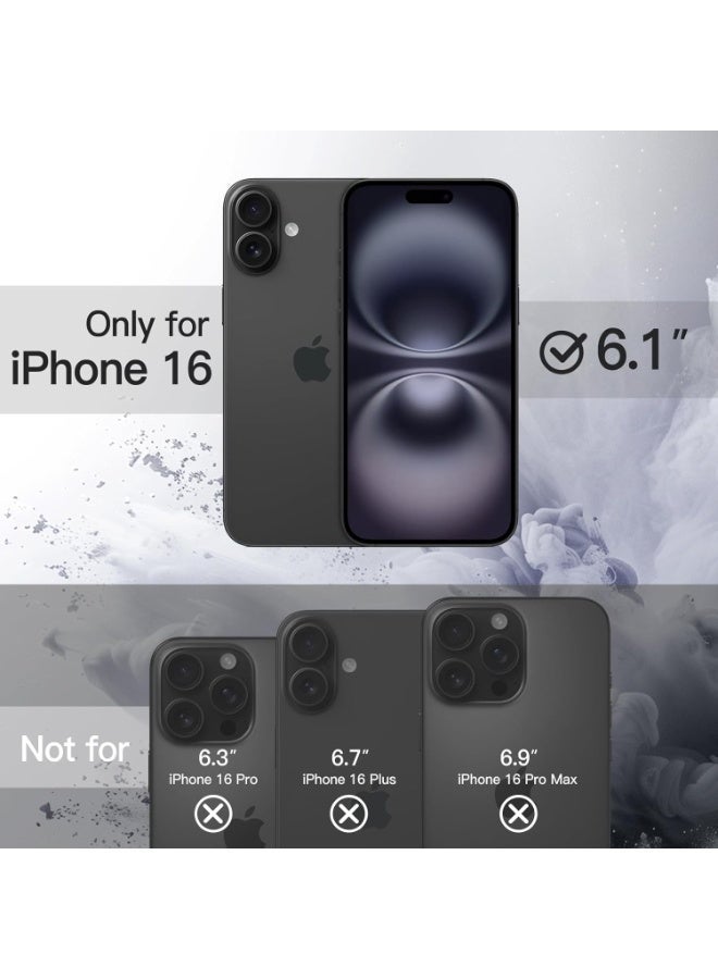 أكاليكس جراب مغناطيسي شفاف لهاتف iPhone 16 [مقاوم للصدمات ونحيف]، غطاء خلفي صلب شفاف بحماية عالية الجودة | أسود - Image 3
