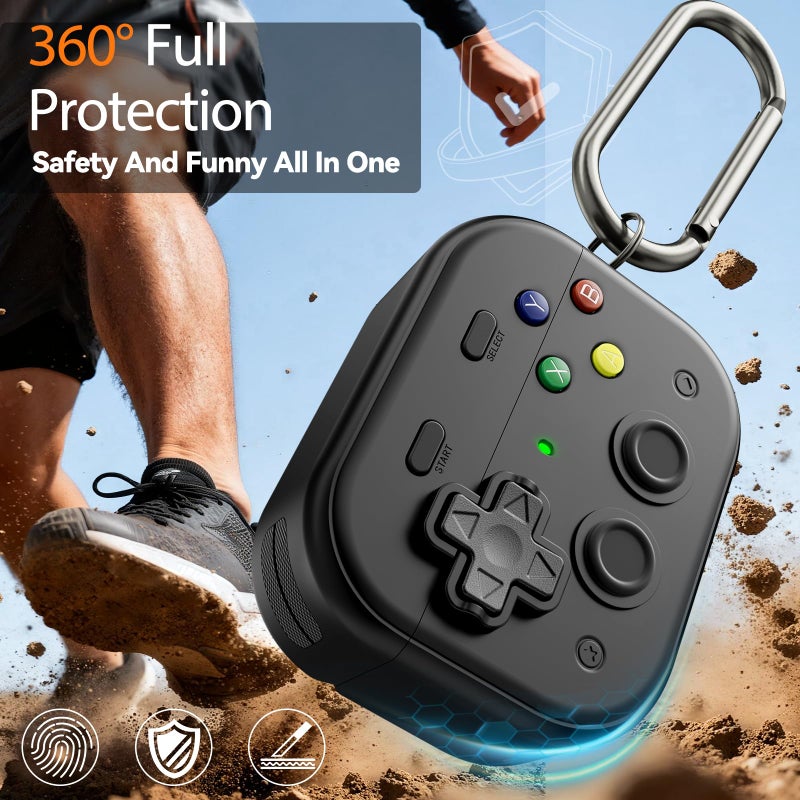 Joremx for AirPods Pro 3 Case - with Cleaner Kit, Secure Lock Hard Shell Protective Cases for Apple AirPods Pro 3rd Generation, 2025 Cool Funny Game Console iPod Case Cover for Men Women Gift (Black) - Image 2