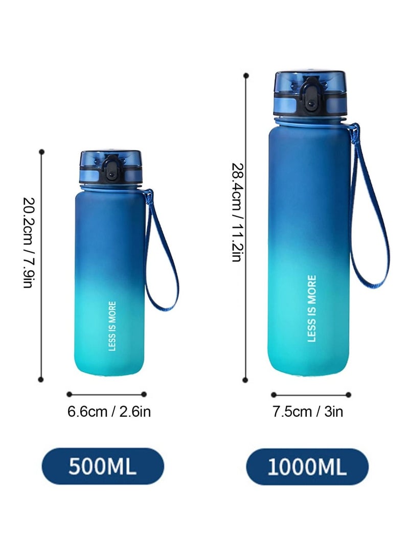 ليس إز مور زجاجة مياه رياضية تحفيزية 500 مللي مع قلم تحديد الوقت زجاجة شرب مانعة للتسرب لممارسة الرياضة في الصالة الرياضية وركوب الدراجات في الهواء الطلق والتنزه والتخييم والسفر - Image 2