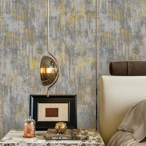 JiffDiff Vintage Metallic Peel and Stick Wallpaper Self Adhesive Industrial Metallic Concrete Wall Paper Modern Stick on Wallpaper Contact Paper (17.3" x 120" Light Gray) - Image 2