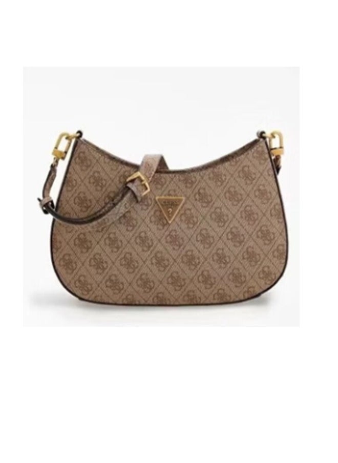 GUESS - GUESS New Europe And The United States Simple Printing Crescent Handheld Shoulder Crossbody Women's Bags Brown - Image 1
