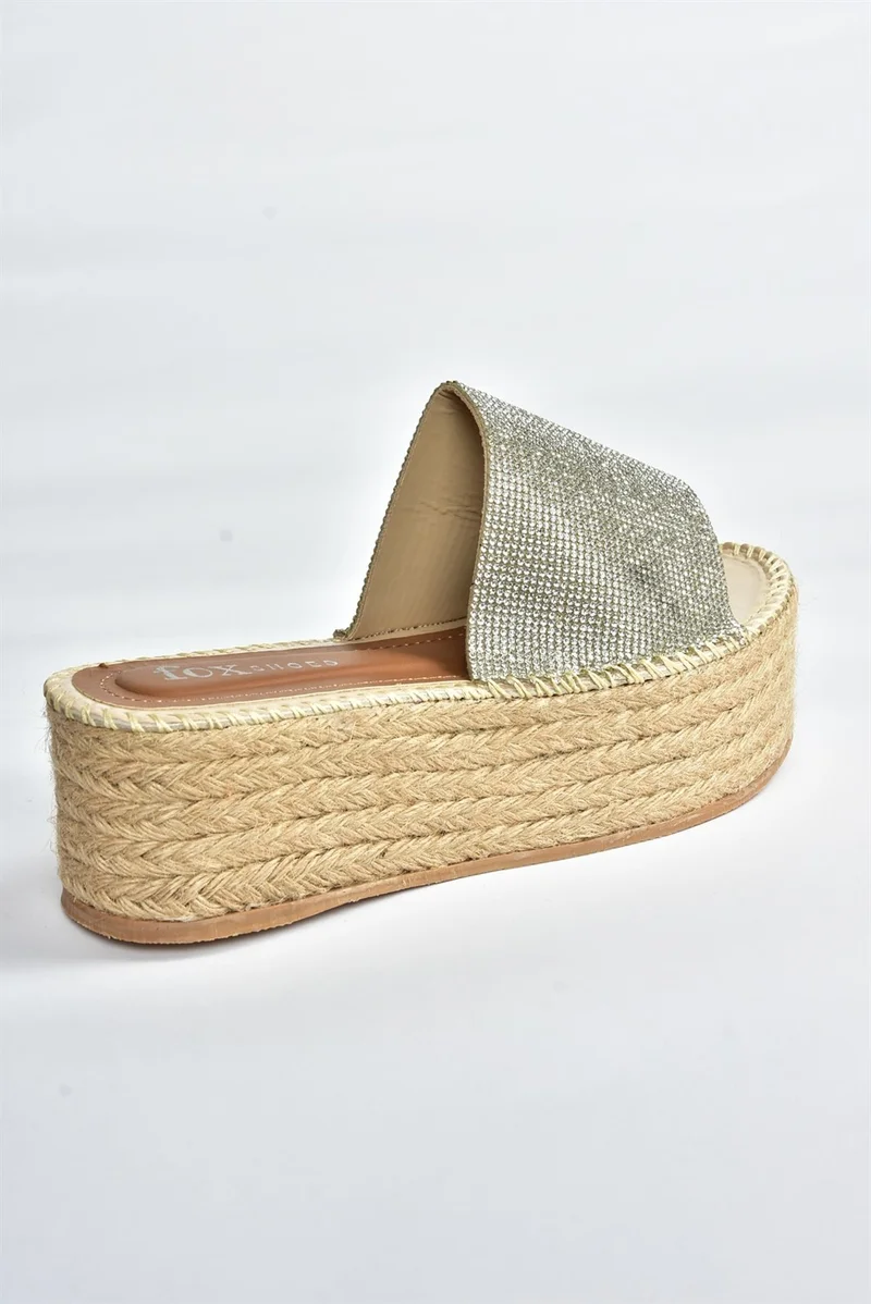 Fox Shoes Silver Mesh Thick Soled Women's Slippers M882201017