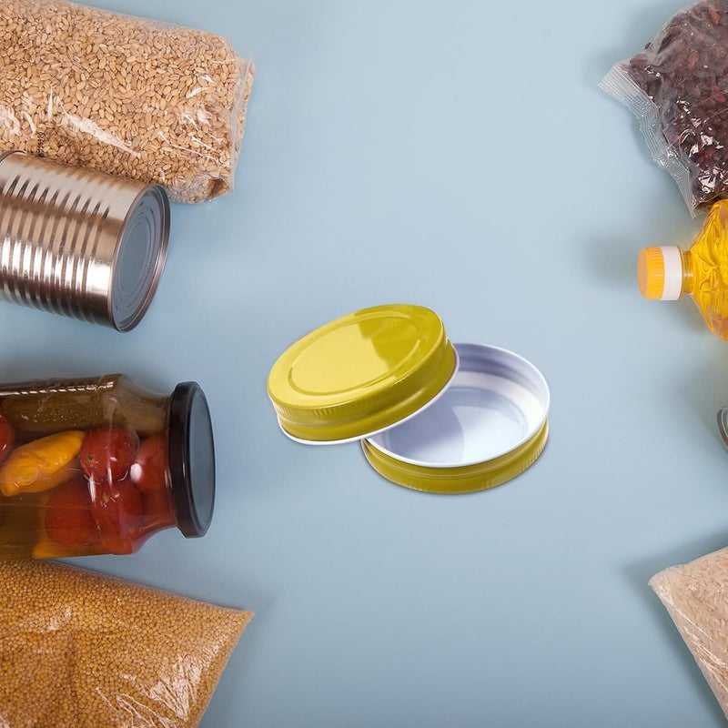 12pcs 70mm Gold Tinplate Jar Replacement Lids Mason Jar Sealing Covers for Food Storage and Canning - Image 5