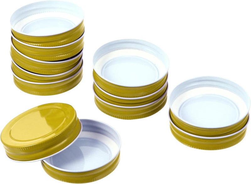 12pcs 70mm Gold Tinplate Jar Replacement Lids Mason Jar Sealing Covers for Food Storage and Canning - Image 1