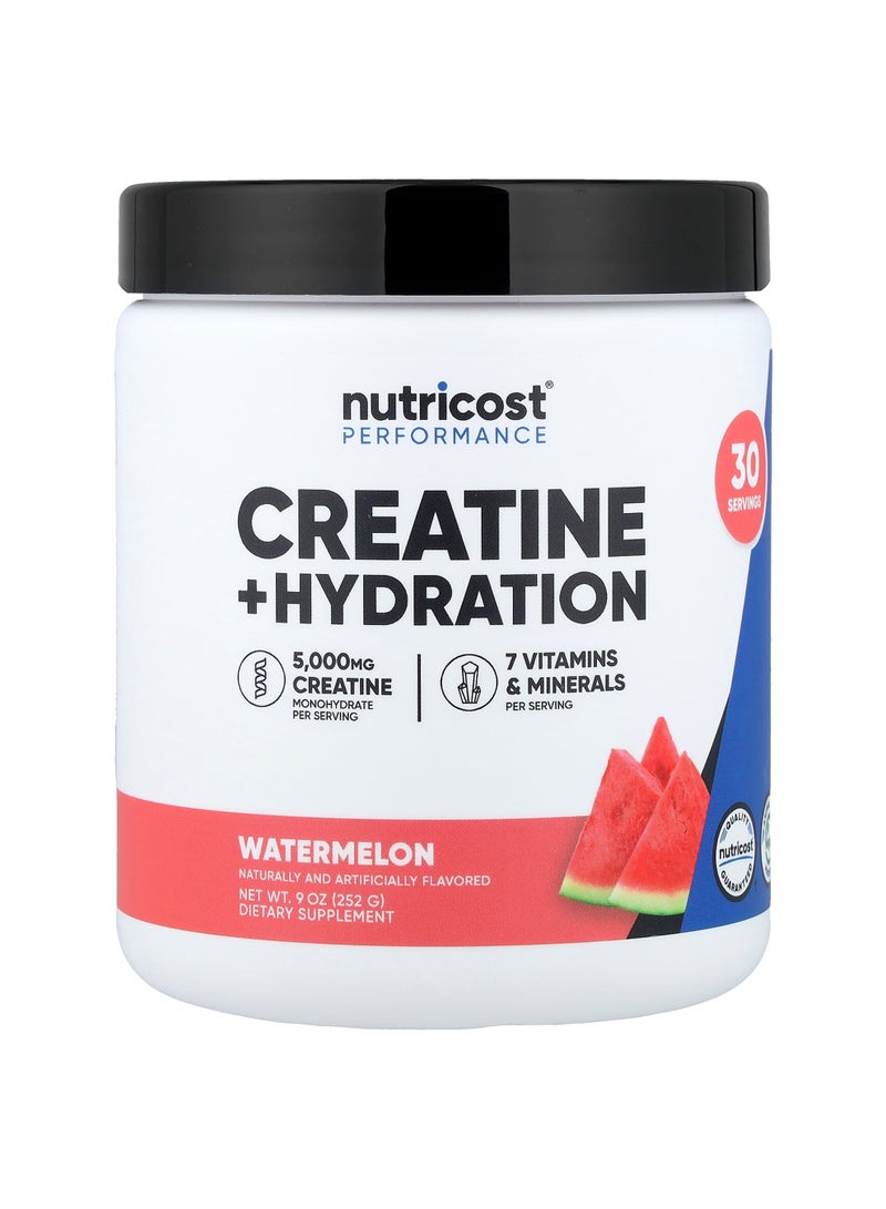 Performance, Creatine + Hydration, Watermelon, 9 oz (252 g)