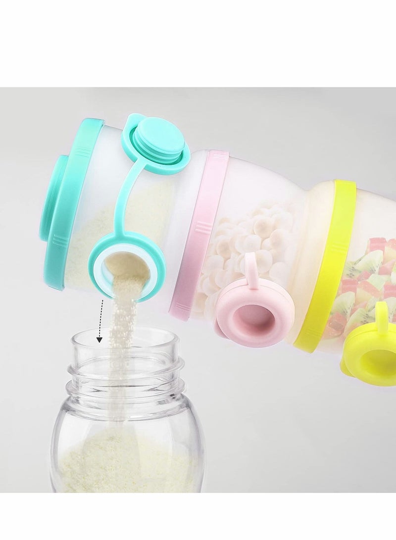 SYOSI Baby Formula Dispenser, Stackable Milk Powder Formula Container Formula Holder Snack Fruit Biscuits Storage for Travel, On-The-Go, BPA Free, 3 Compartments - Image 2