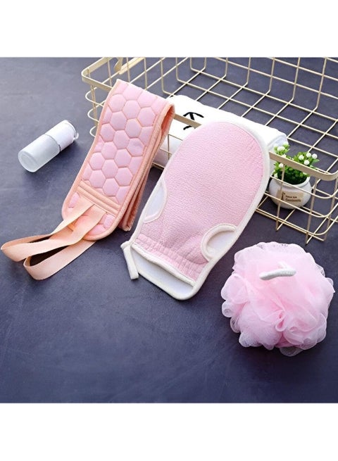 Shower Loofah Set 3 Piece - Bathing Loofah - Back Scrubber, Exfoliating Gloves - Body Scrub Gloves Set for Shower 3 Piece - Korean Exfoliating Scrubber Gloves Dead Skin Exfoliating Scrubber Asian Exfoliating Scrub Bath Sponge Body Loofah Bath Sponge for Women Favorite Back Scrubber for Shower Back Scrubber - Exfoliating Loofah - Back Scrubber, Exfoliating, Skin Scrubber, Facial Scrubber, Bath & Hair Scrubber Brush for Women Men Kids Wet & Dry