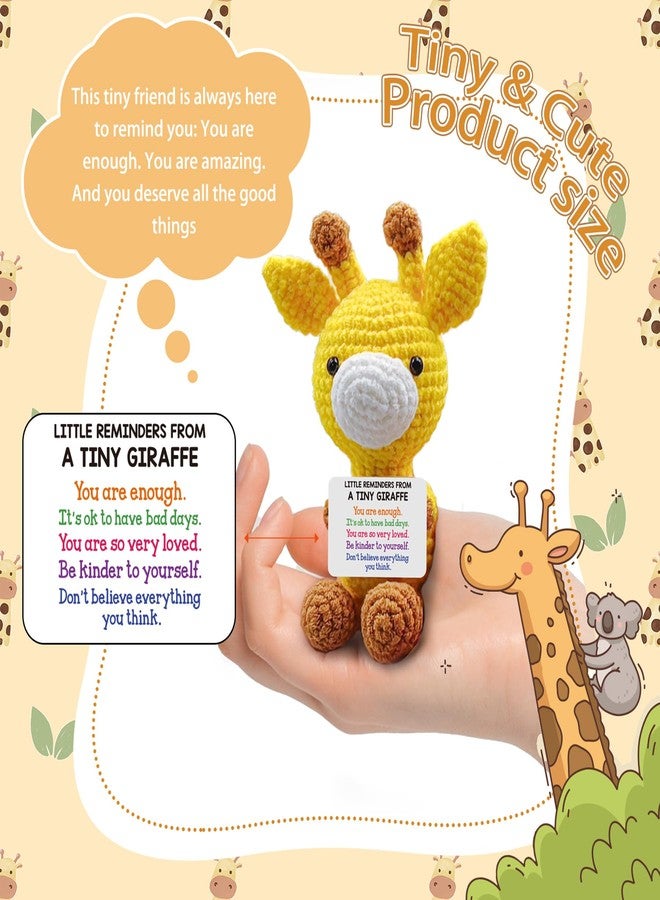 LUICONMO Inspirational Crochet Cheerful Giraffe - Christmas Stocking Stuffers Handmade Cute Emotional Cheer Uplifting Support Funny Gift for Women Student College Coworkers Birthday Graduation Friendship - Image 2